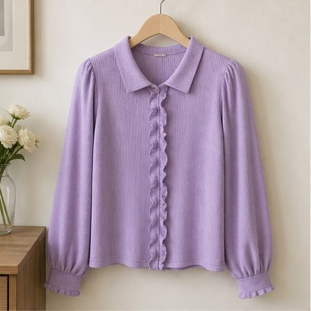 Lilac Button Blouse